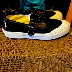 Vans Black and White Sneakers with Modern Mary Jane Style